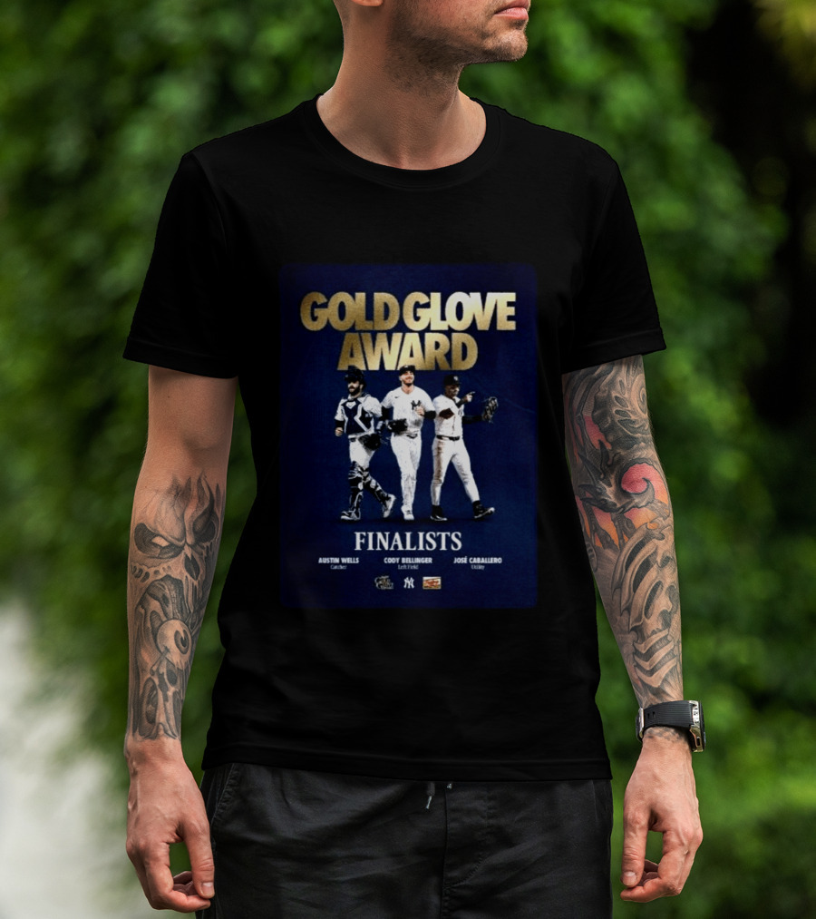 Gold Glove Award Finalists Austin Wells Cody Bellinger José Caballero 2026 Yankees Cubs Mariners T-Shirt