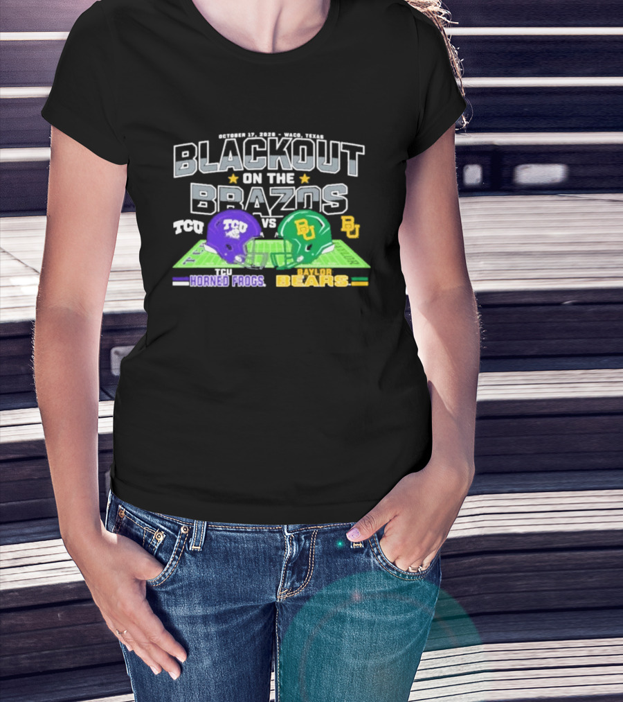 Baylor Bears Vs TCU Horned Frogs Blackout On The Brazos Gameday T-Shirt