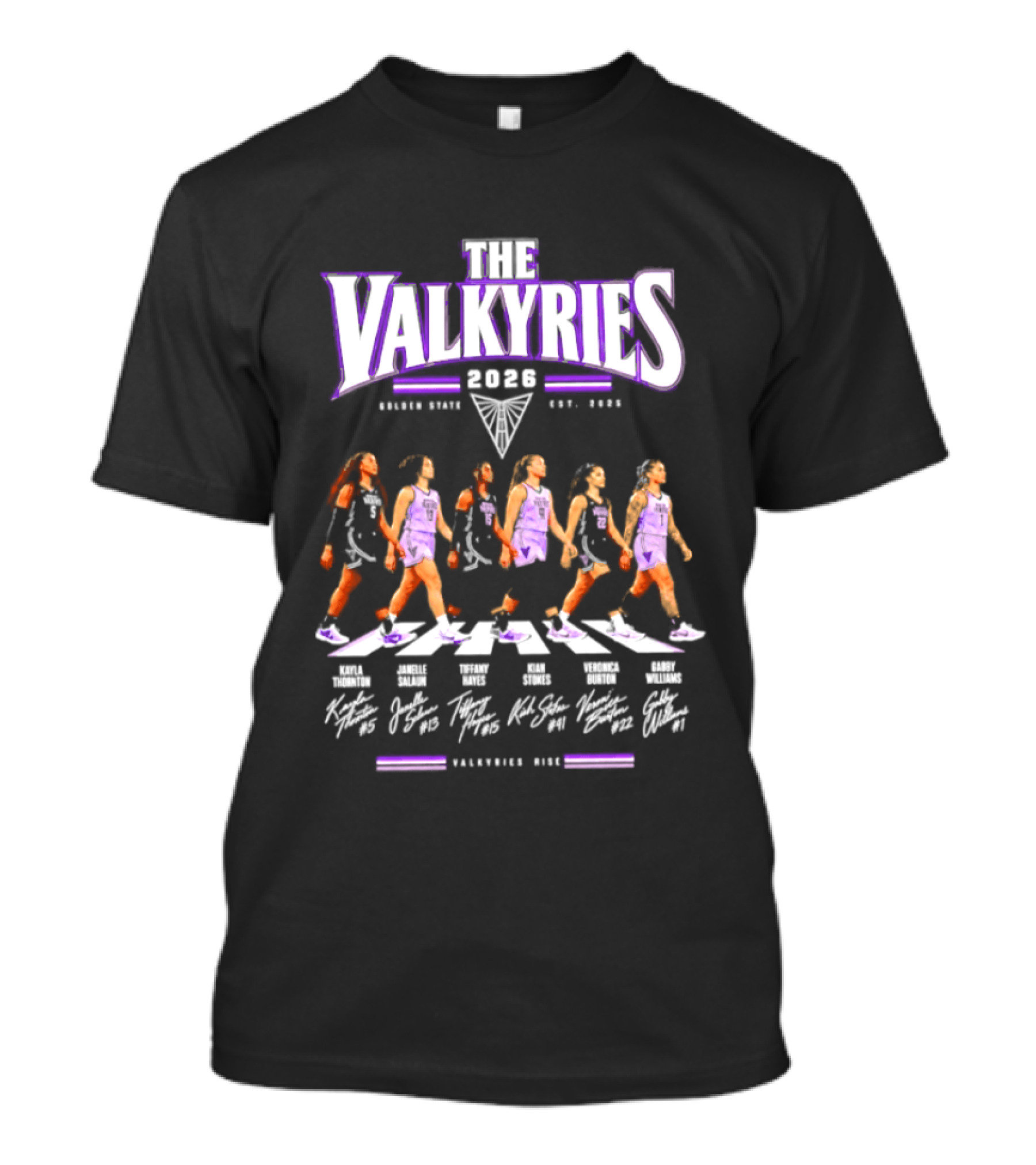 The Valkyries 2026 Golden State Players Names Abbey Road Walking T-Shirt