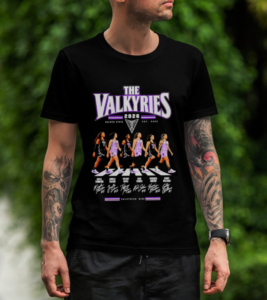 The Valkyries 2026 Golden State Players Names Abbey Road Walking T-Shirt