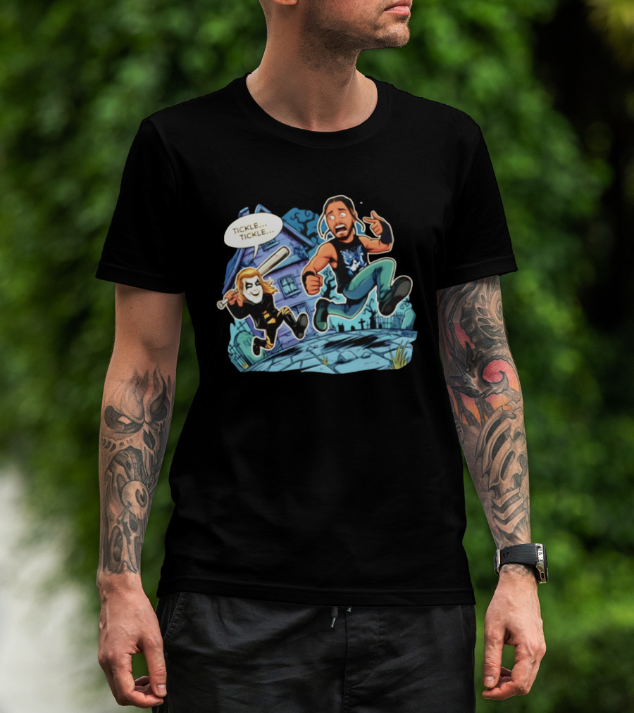 Halloween Cartoon Chase Tucker Remy Tickle Tickle Baseball Bat Haunted House T-Shirt