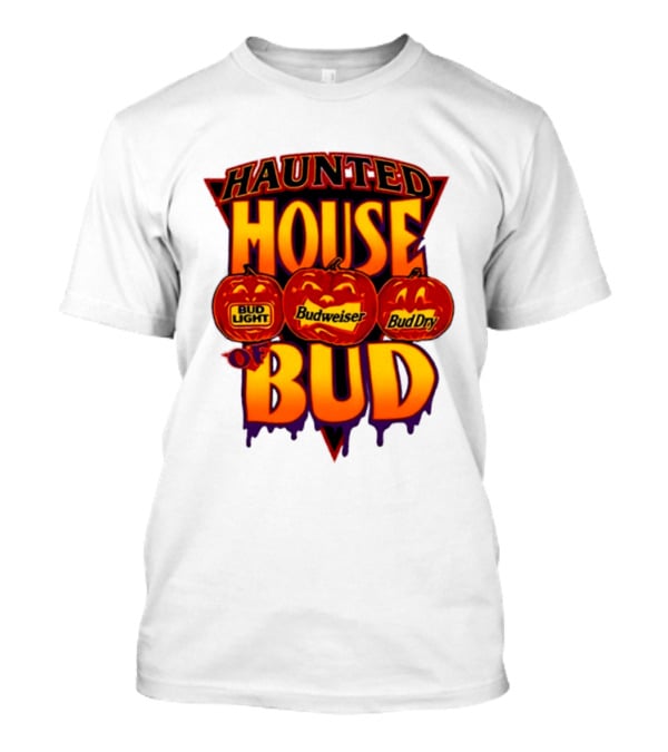 Halloween Haunted House Of Bud Budweiser Bud Light Bud Dry Pumpkins T-Shirt