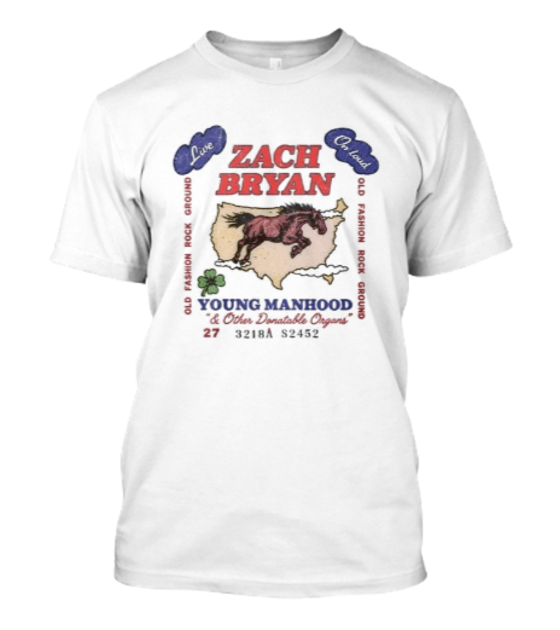 Zach Bryan Young Manhood Tour 2023 USA Map And Horses T-Shirt