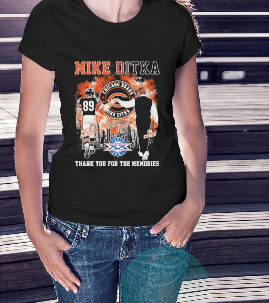 Mike Ditka Iron Mike Da Coach Super Bowl Fist Bump Thank You For The Memories T-Shirt