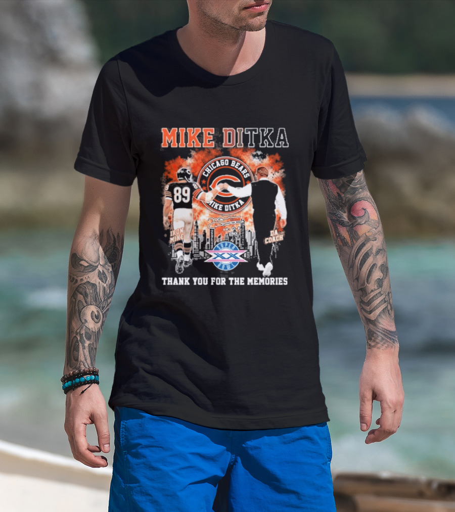 Mike Ditka Iron Mike Da Coach Super Bowl Fist Bump Thank You For The Memories T-Shirt