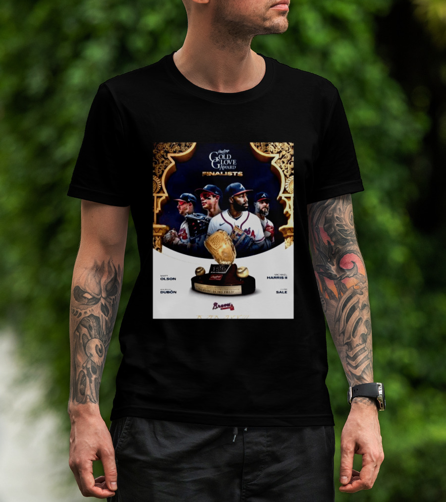 Rawlings Gold Glove Award Finalists Chris Sale Matt Olson Michael Harris II Mauricio Dubón Featuring Braves T-Shirt