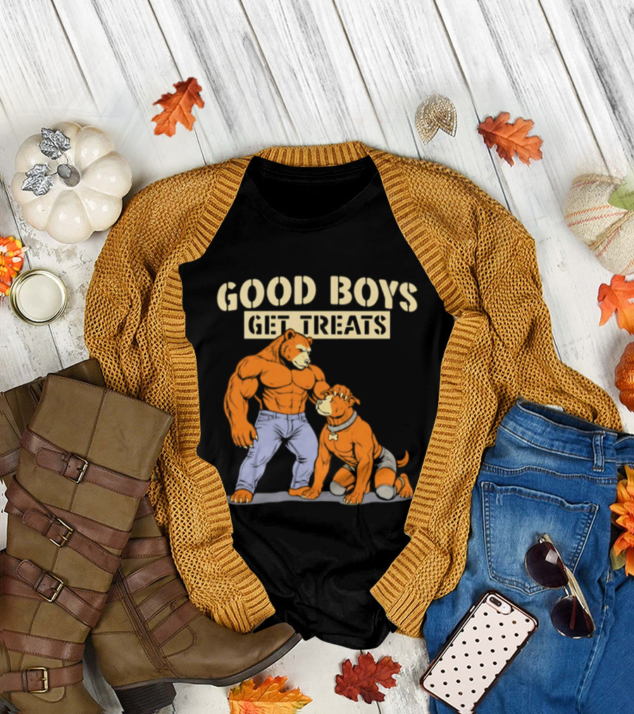 Good Boys Get Treats Pitbull Bear T-Shirt