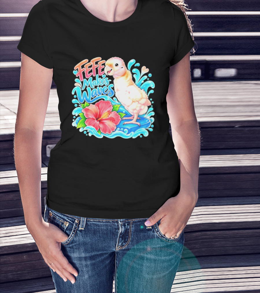 FeFe Makes Waves Parrot Hibiscus Splash Fundraiser T-Shirt