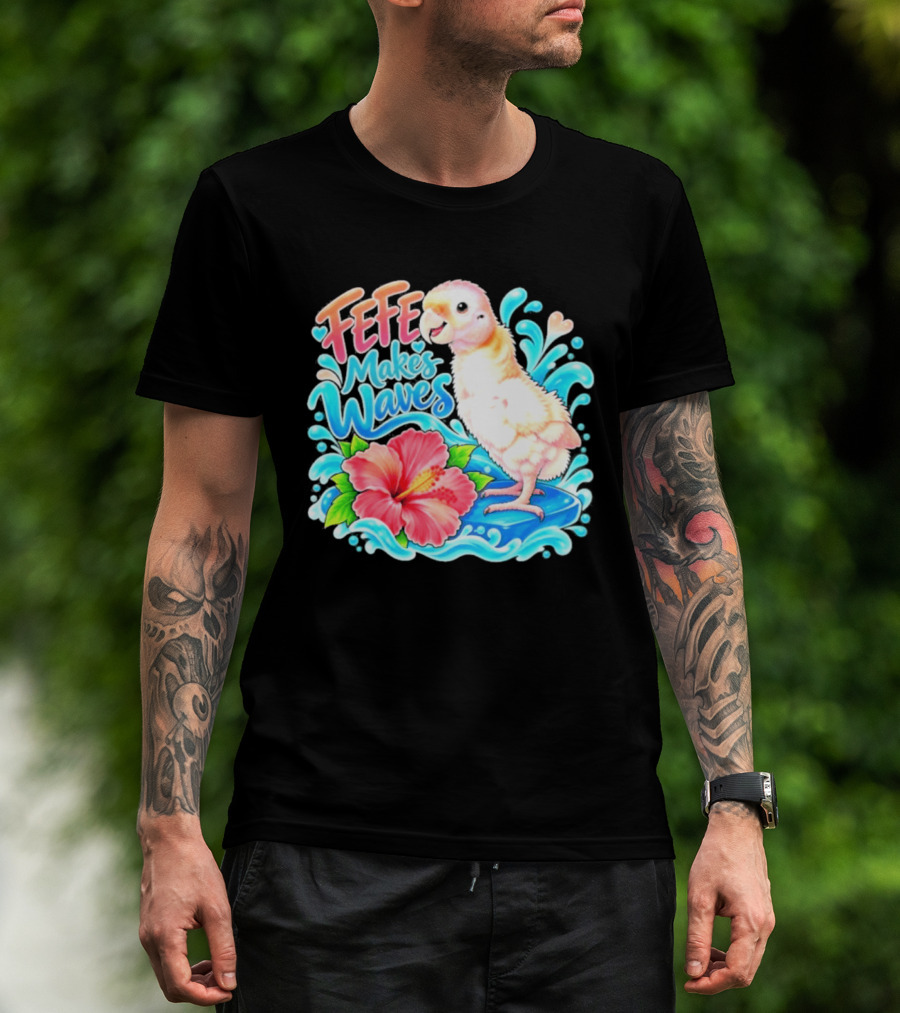 FeFe Makes Waves Parrot Hibiscus Splash Fundraiser T-Shirt