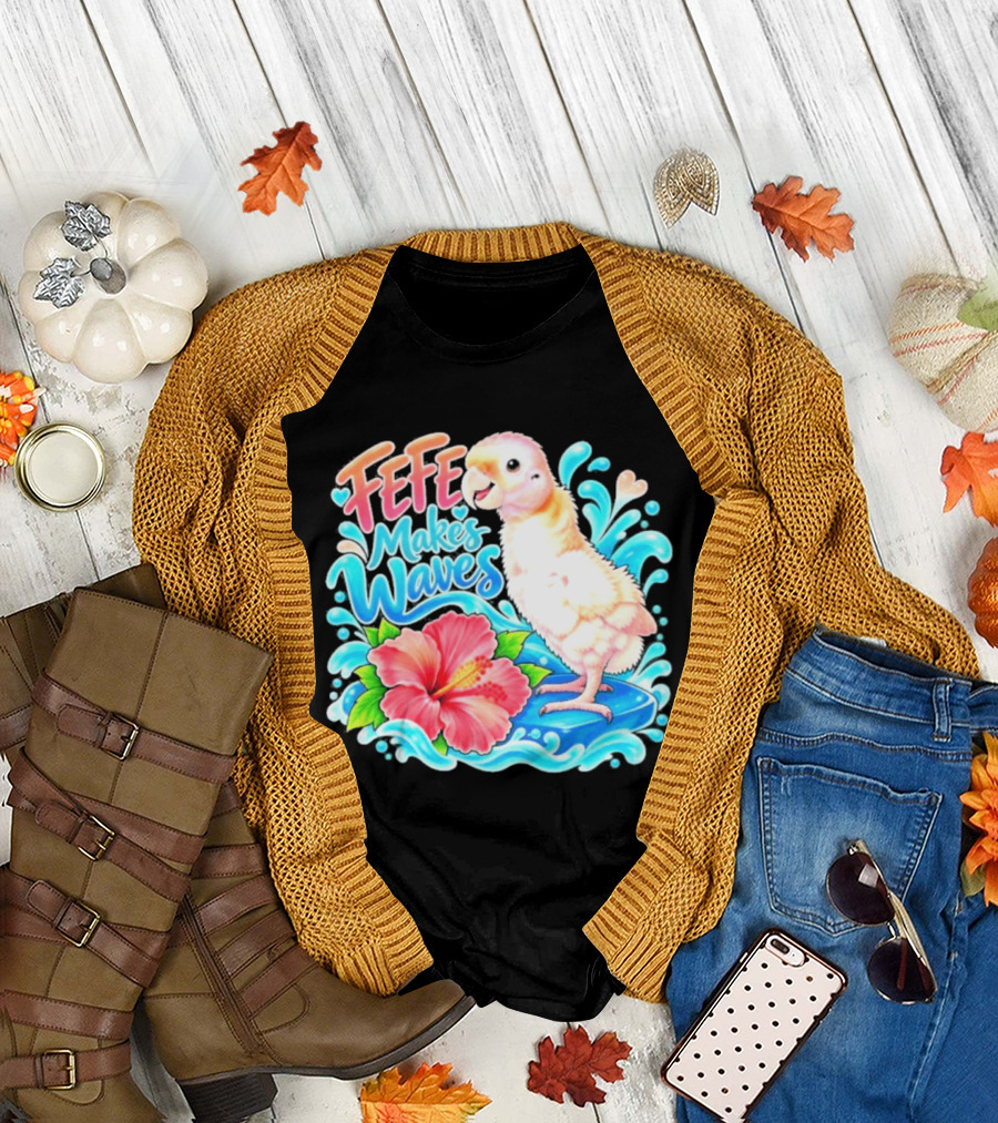 FeFe Makes Waves Parrot Hibiscus Splash Fundraiser T-Shirt