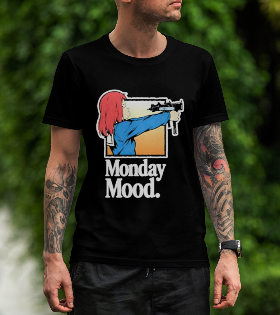 Mamimi Samejima Fooly Cooly Monday Mood Anime Gun Playful Vibe T-Shirt