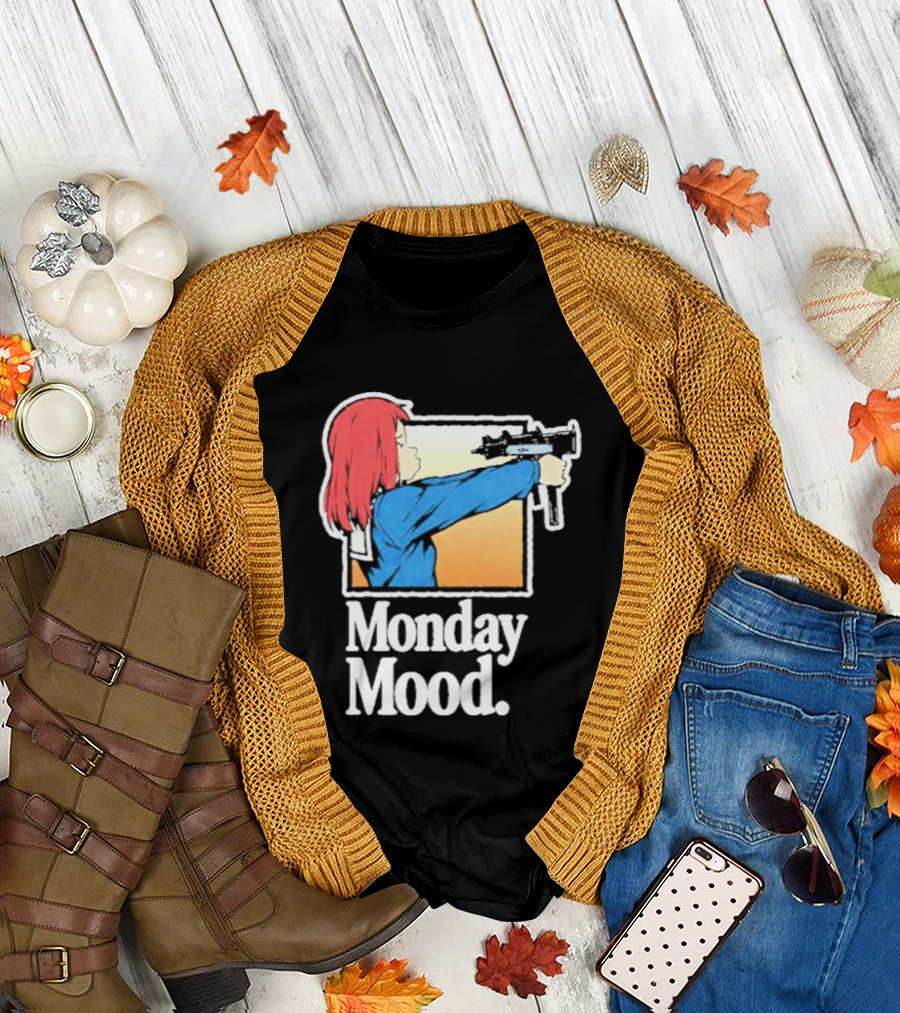 Mamimi Samejima Fooly Cooly Monday Mood Anime Gun Playful Vibe T-Shirt