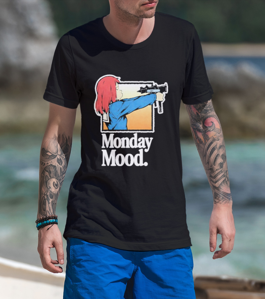 Mamimi Samejima Fooly Cooly Monday Mood Anime Gun Playful Vibe T-Shirt