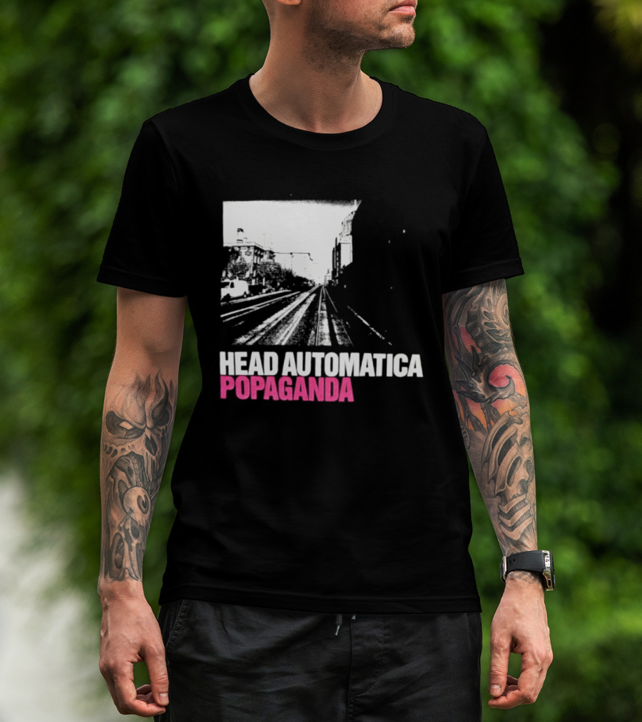 Head Automatica Popaganda Train Tracks Art Daryl Palumbo T-Shirt
