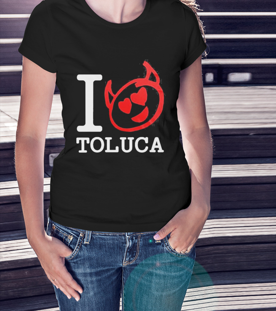 I Love Toluca FC Heart Eyes Devil Emoticon T-Shirt