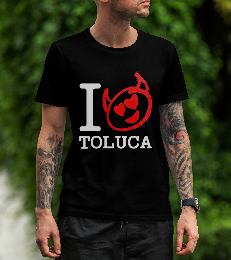 I Love Toluca FC Heart Eyes Devil Emoticon T-Shirt