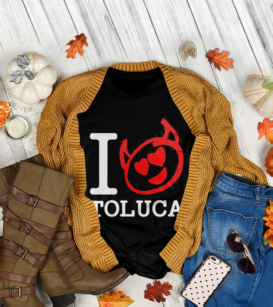 I Love Toluca FC Heart Eyes Devil Emoticon T-Shirt