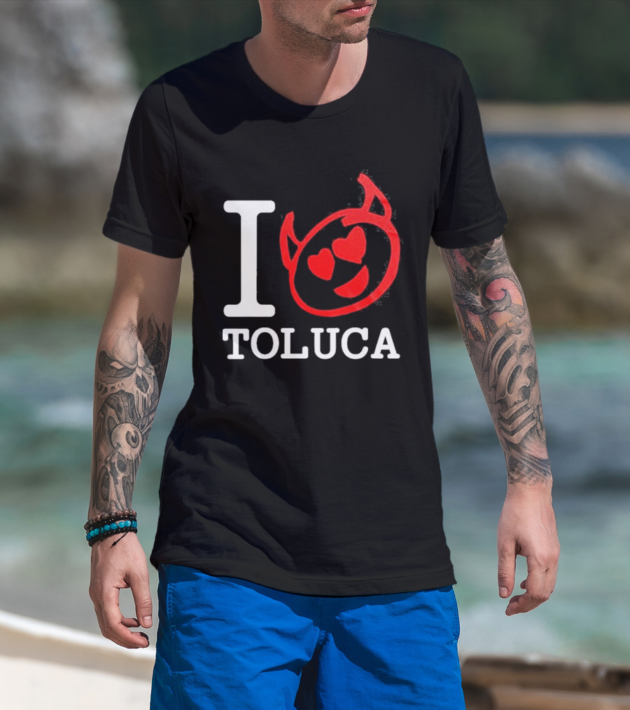 I Love Toluca FC Heart Eyes Devil Emoticon T-Shirt