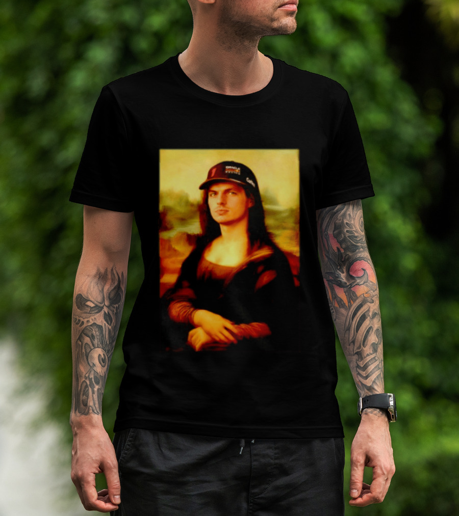 Max Verstappen Mona Lisa Meme Red Bull Racing Cap T-Shirt