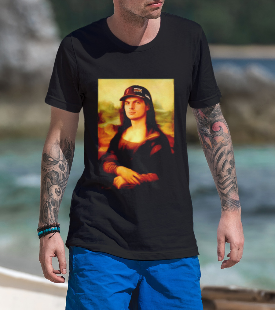 Max Verstappen Mona Lisa Meme Red Bull Racing Cap T-Shirt