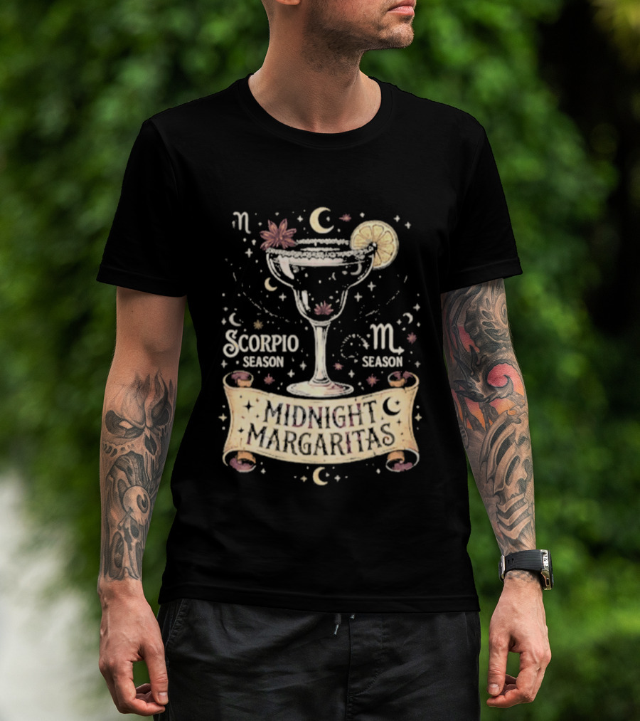 Midnight Margaritas Scorpio Season Zodiac Cocktail Aesthetic T-Shirt