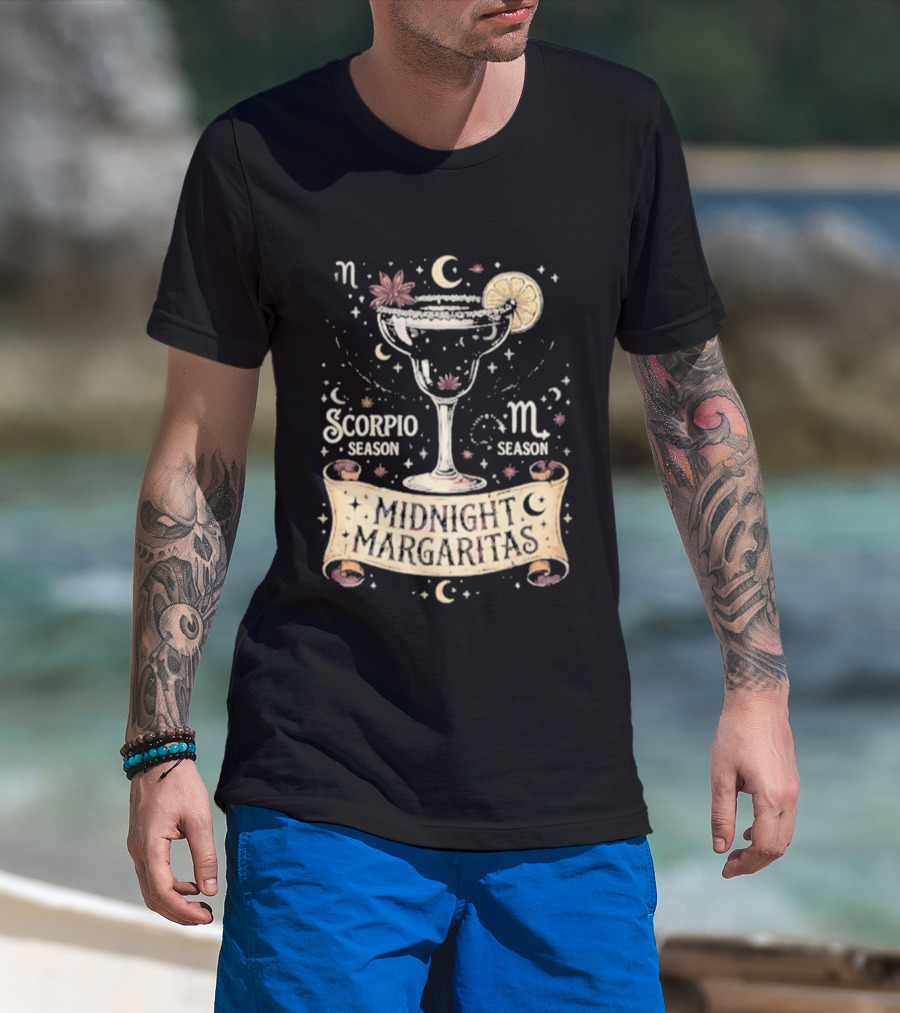 Midnight Margaritas Scorpio Season Zodiac Cocktail Aesthetic T-Shirt