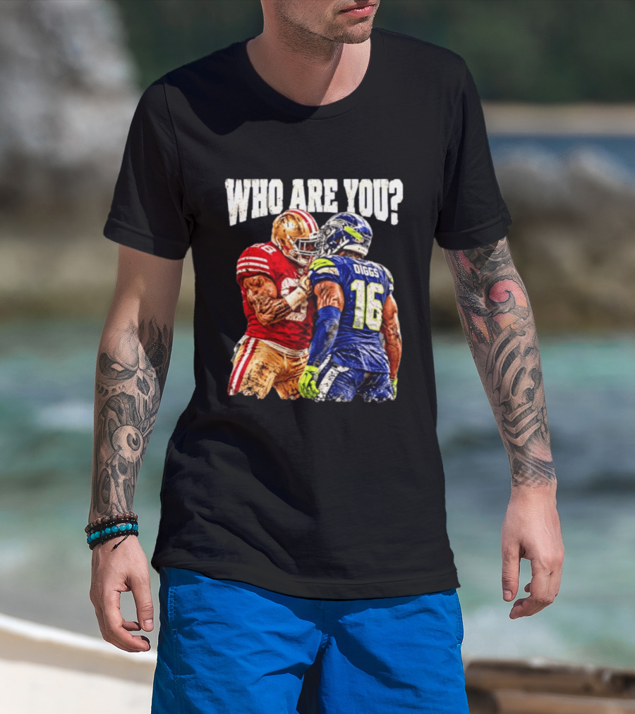 Who Are You Meme Mike Evans Vs Diggs San Francisco 49ers Seattle Seahawks T-Shirt