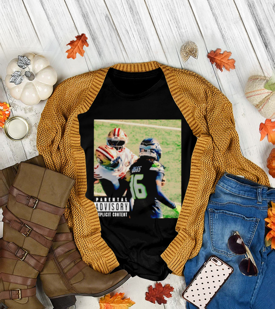 Parental Advisory Explicit Content Mike Evans Vs Trevon Diggs Football Meme T-Shirt