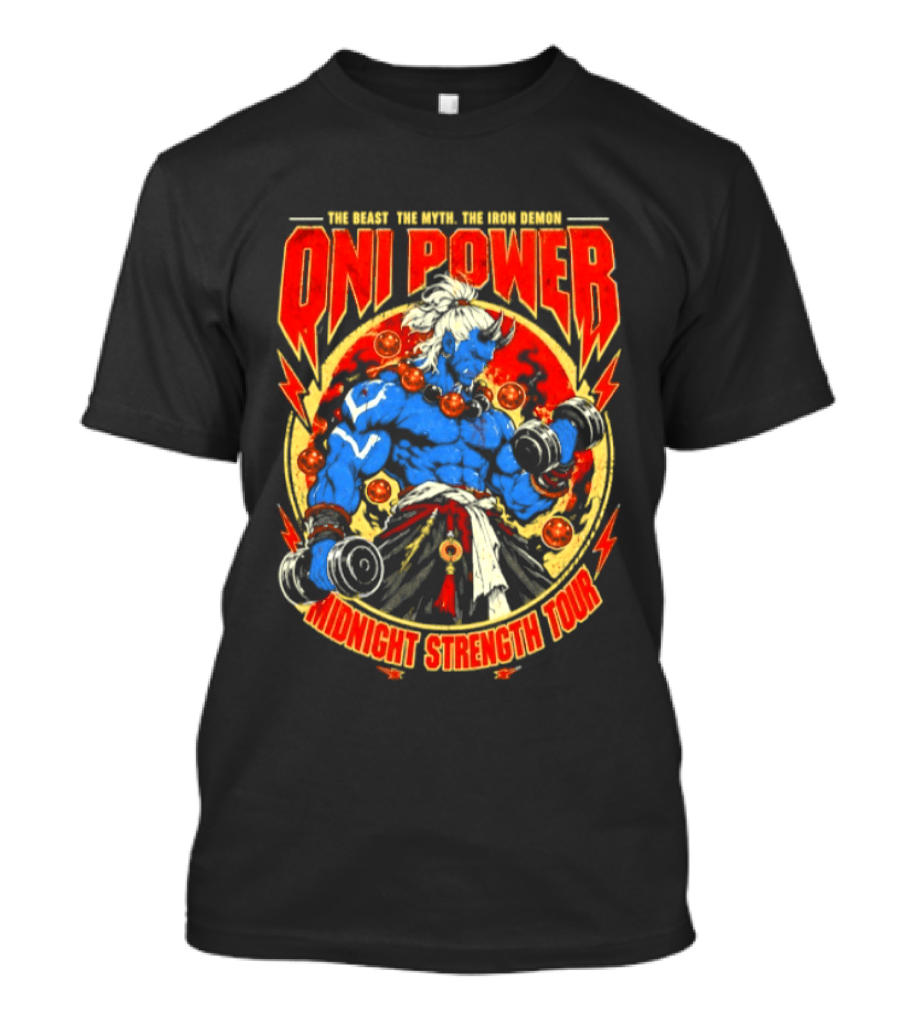 Oni Power The Beast The Myth The Iron Demon Midnight Strength Tour T-Shirt