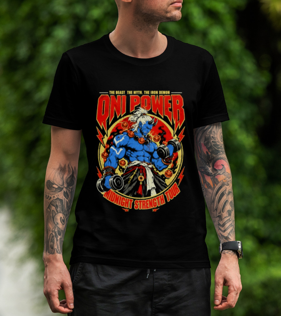 Oni Power The Beast The Myth The Iron Demon Midnight Strength Tour T-Shirt