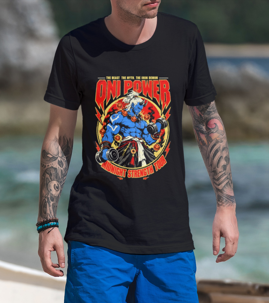 Oni Power The Beast The Myth The Iron Demon Midnight Strength Tour T-Shirt