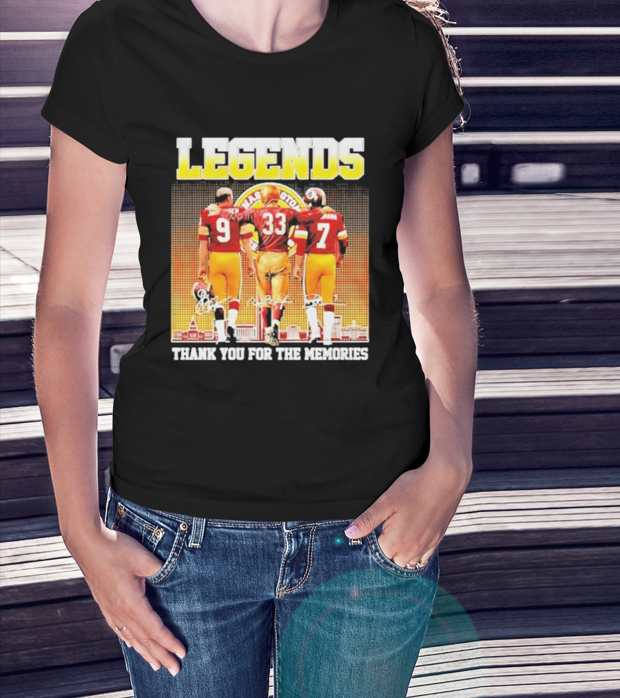 Washington Commanders Legends Thank You For The Memories Skyline Signatures T-Shirt