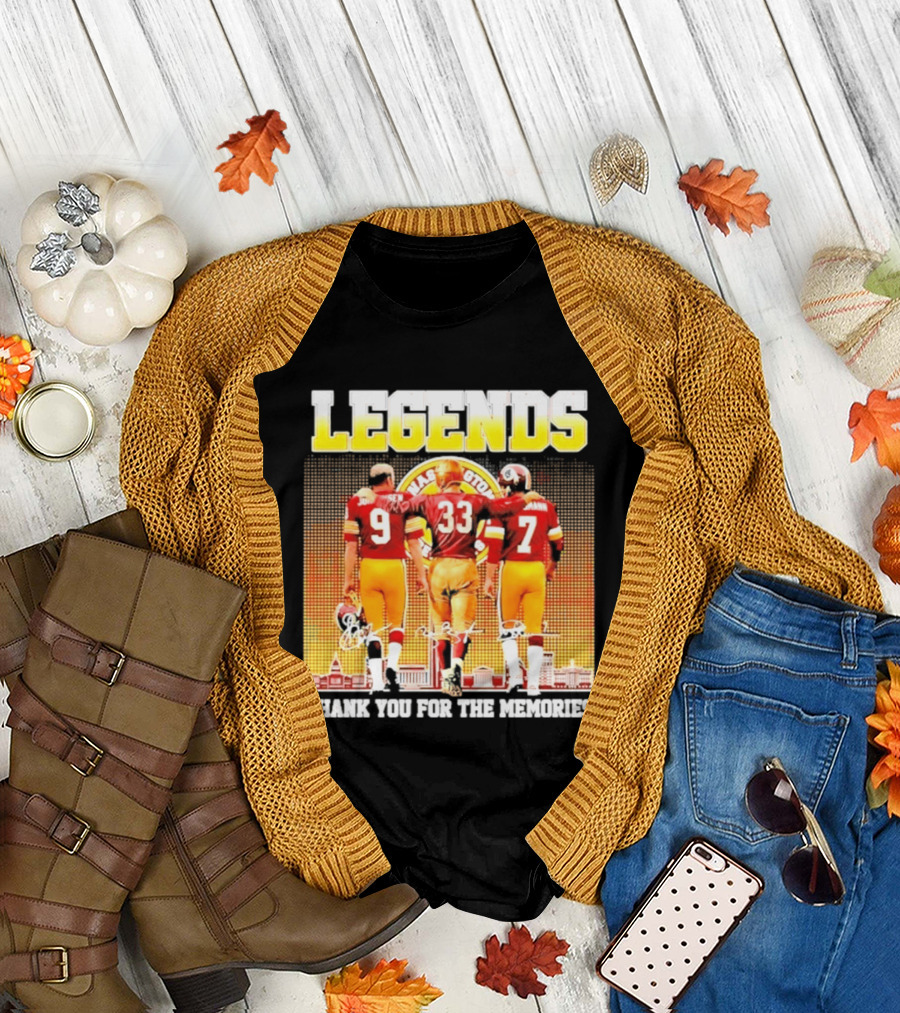 Washington Commanders Legends Thank You For The Memories Skyline Signatures T-Shirt