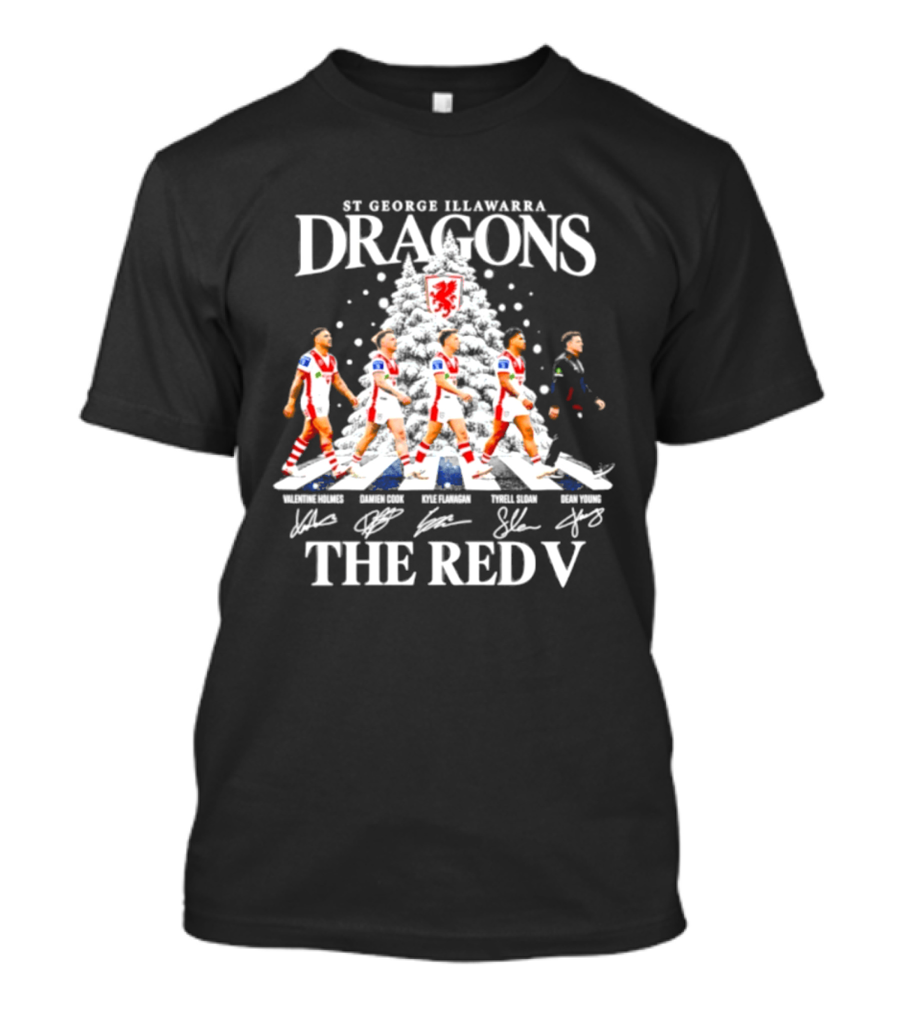 St George Illawarra Dragons NRL Christmas 2026 The Red V Players And Signatures T-Shirt
