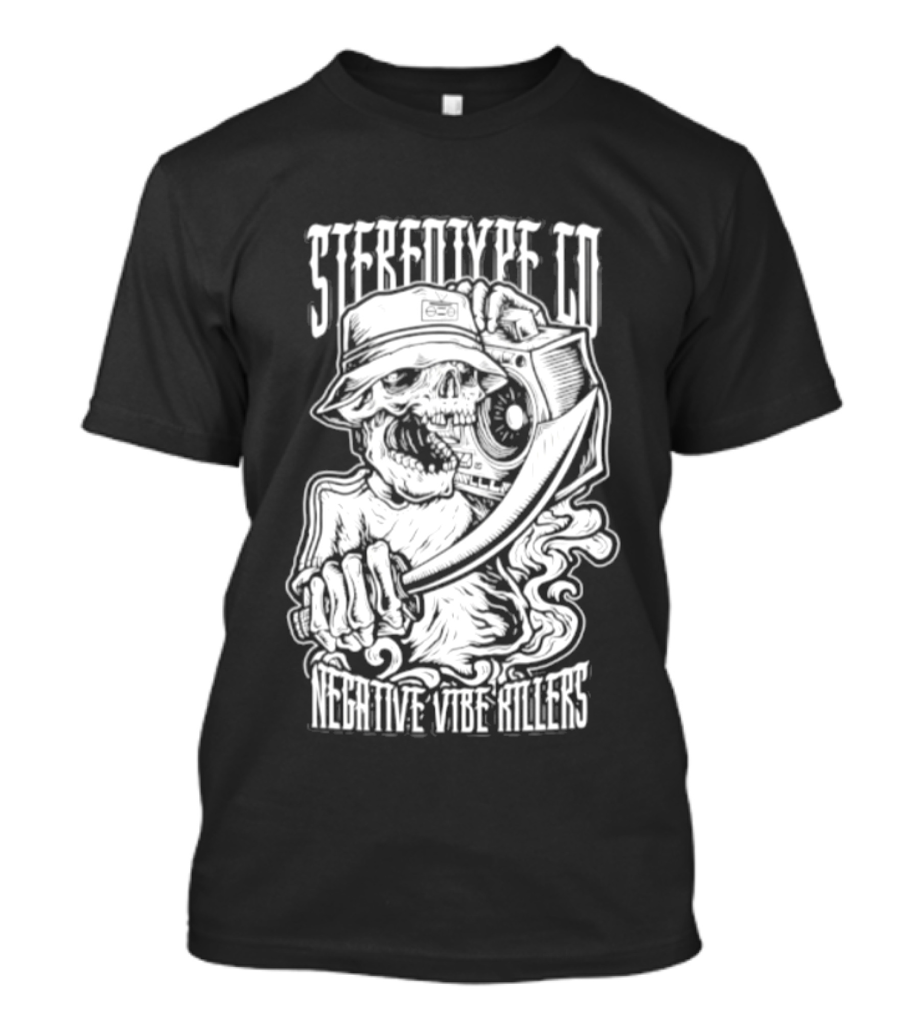 Stereotype Co Negative Vibe Killers Skull Pirate T-Shirt