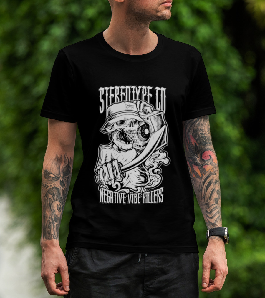 Stereotype Co Negative Vibe Killers Skull Pirate T-Shirt