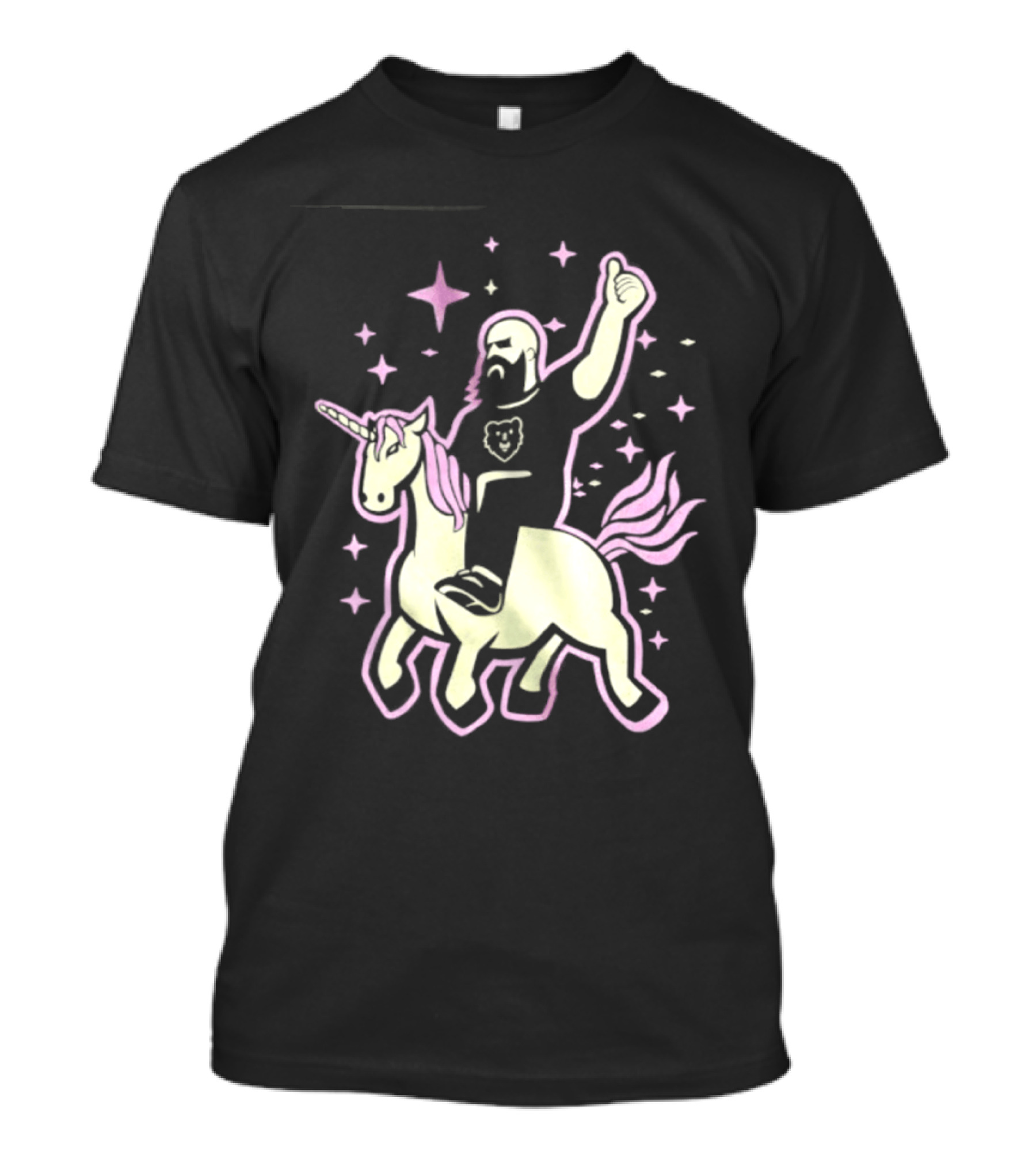 Mythic Unicorn Wrangler Bearded Man Riding Magic T-Shirt