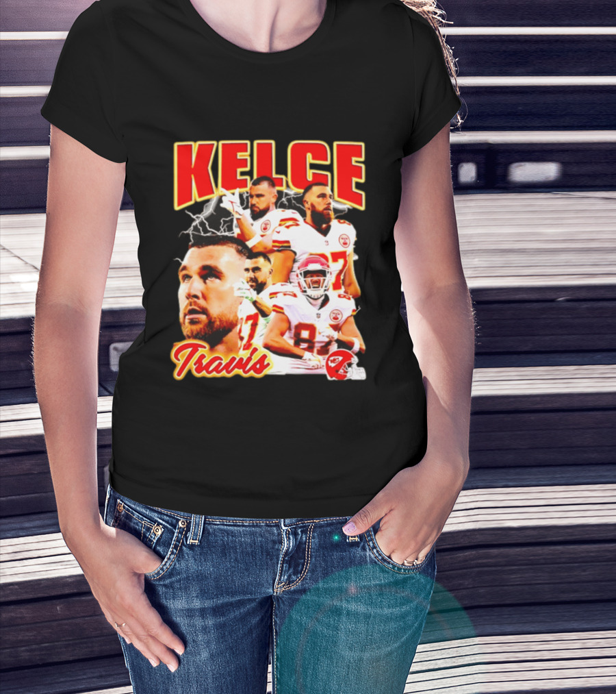 Travis Kelce Kansas City Chiefs Football 90s Bootleg Retro Style Chiefs Football Kelce 87 T-Shirt