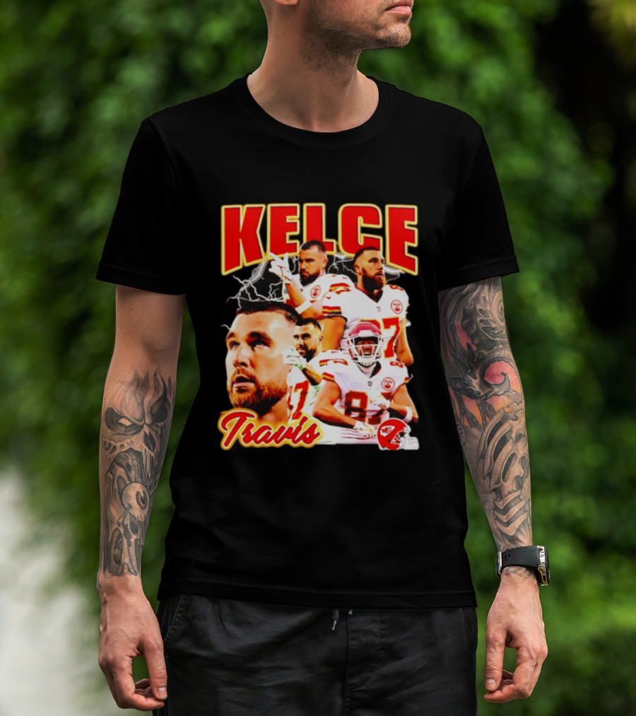 Travis Kelce Kansas City Chiefs Football 90s Bootleg Retro Style Chiefs Football Kelce 87 T-Shirt