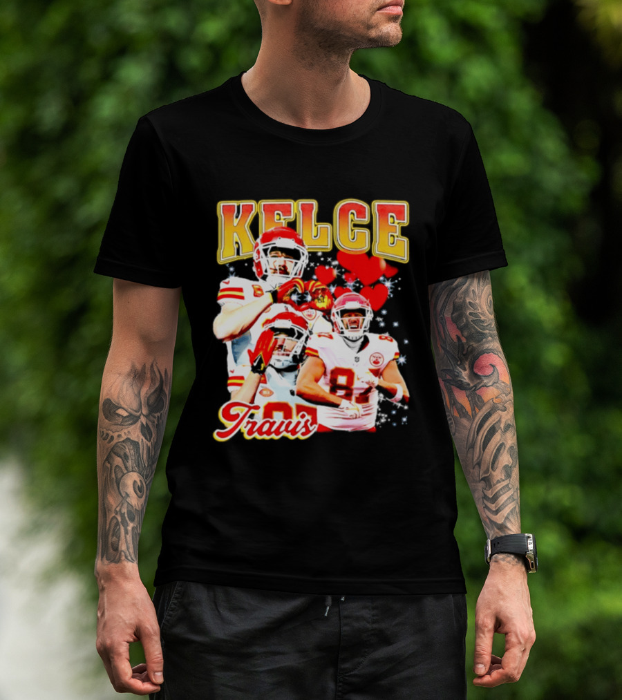 Travis Kelce Kansas City Chiefs Hand Heart Kelce 87 T-Shirt