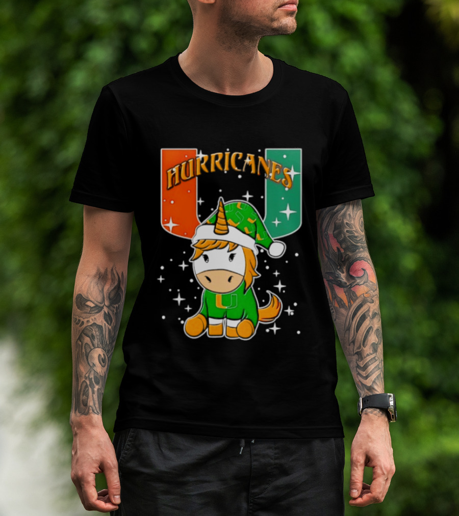 Unicorn Miami Hurricanes NCAA Christmas 2026 T-Shirt