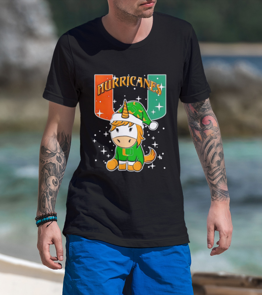 Unicorn Miami Hurricanes NCAA Christmas 2026 T-Shirt