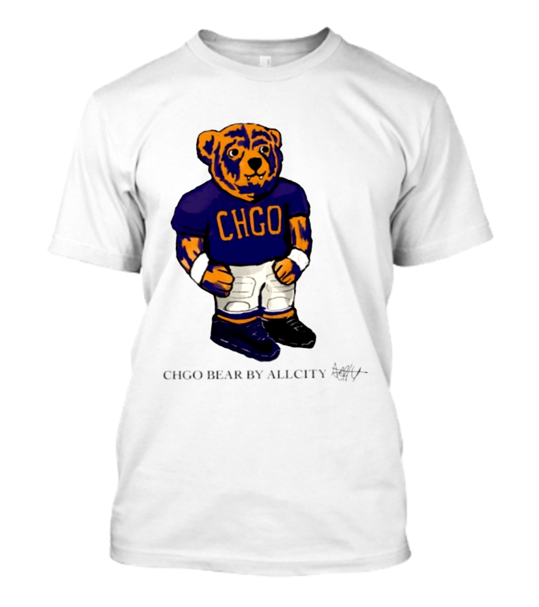 Chicago Bears CHGO Bear By AllCity Football Collaboration T-Shirt