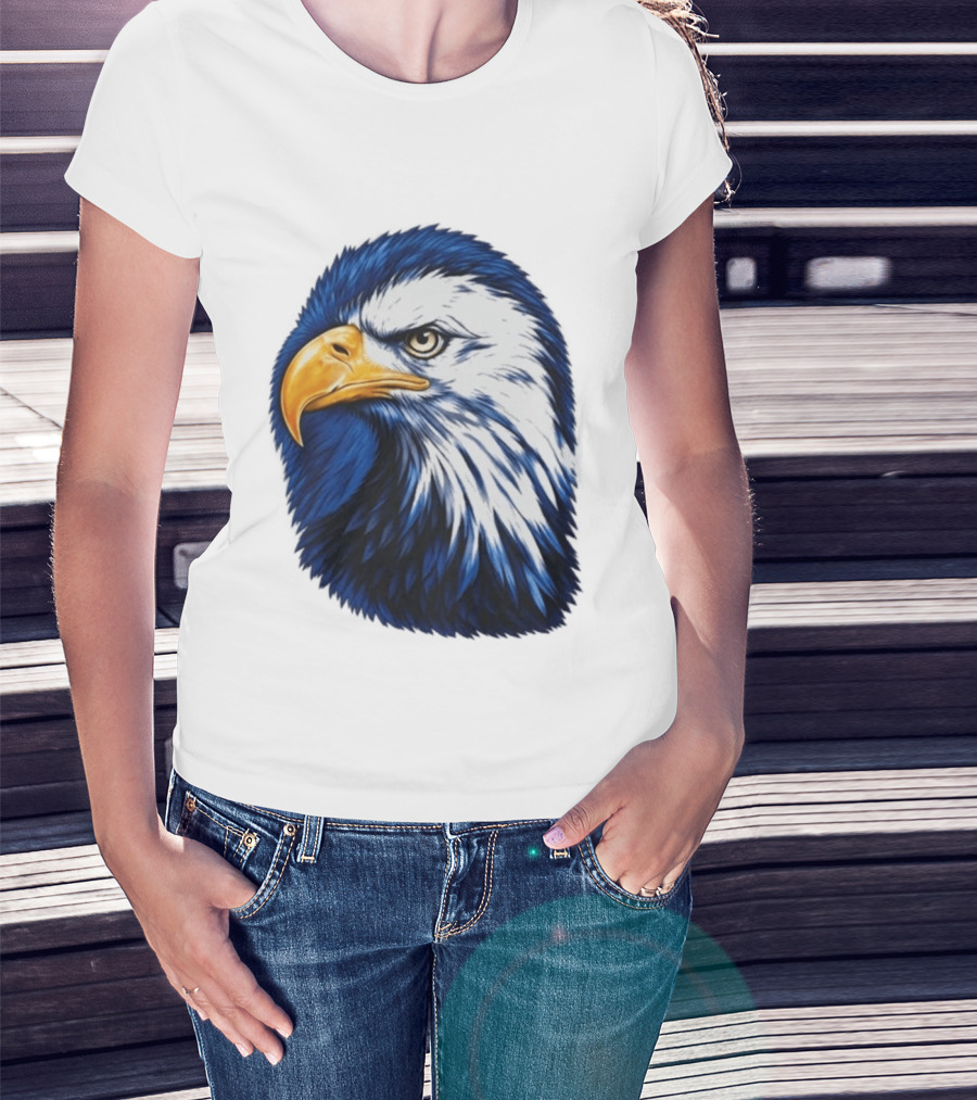 Daisy Edgar Jones Eagle Raglan Blue And White Bird T-Shirt