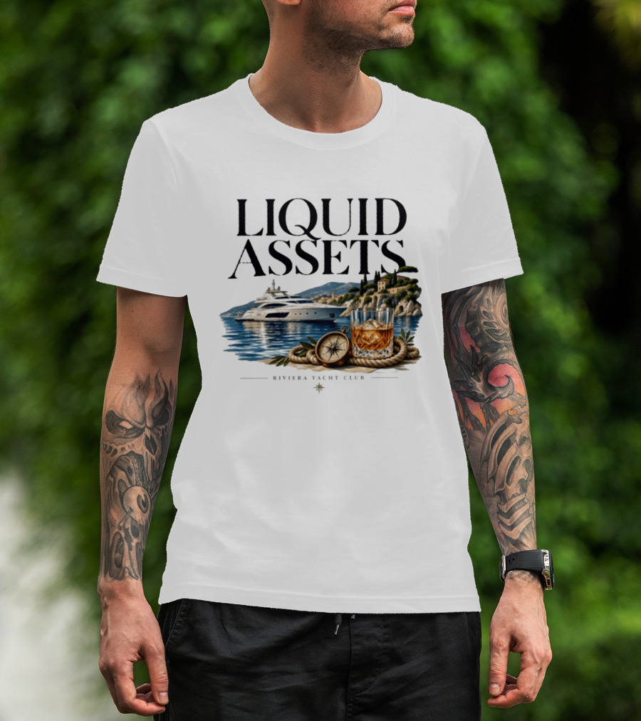 Liquid Assets Yacht Club Ferretti Custom Line Riviera Sailing T-Shirt