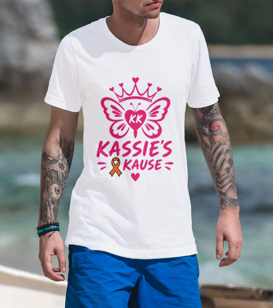Kassie's Kause KK Butterfly Crown Orange Awareness Ribbon T-Shirt