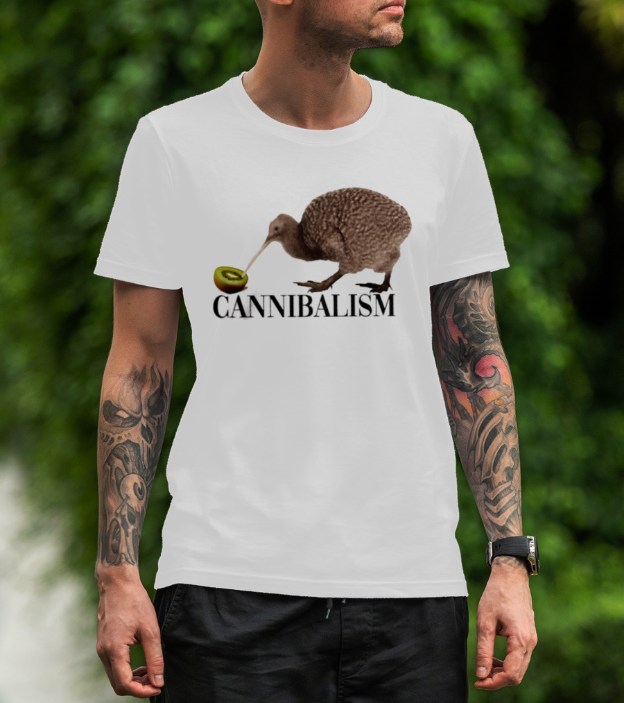 Kiwi Bird Cannibalism With Kiwi Fruit Pun Nature T-Shirt