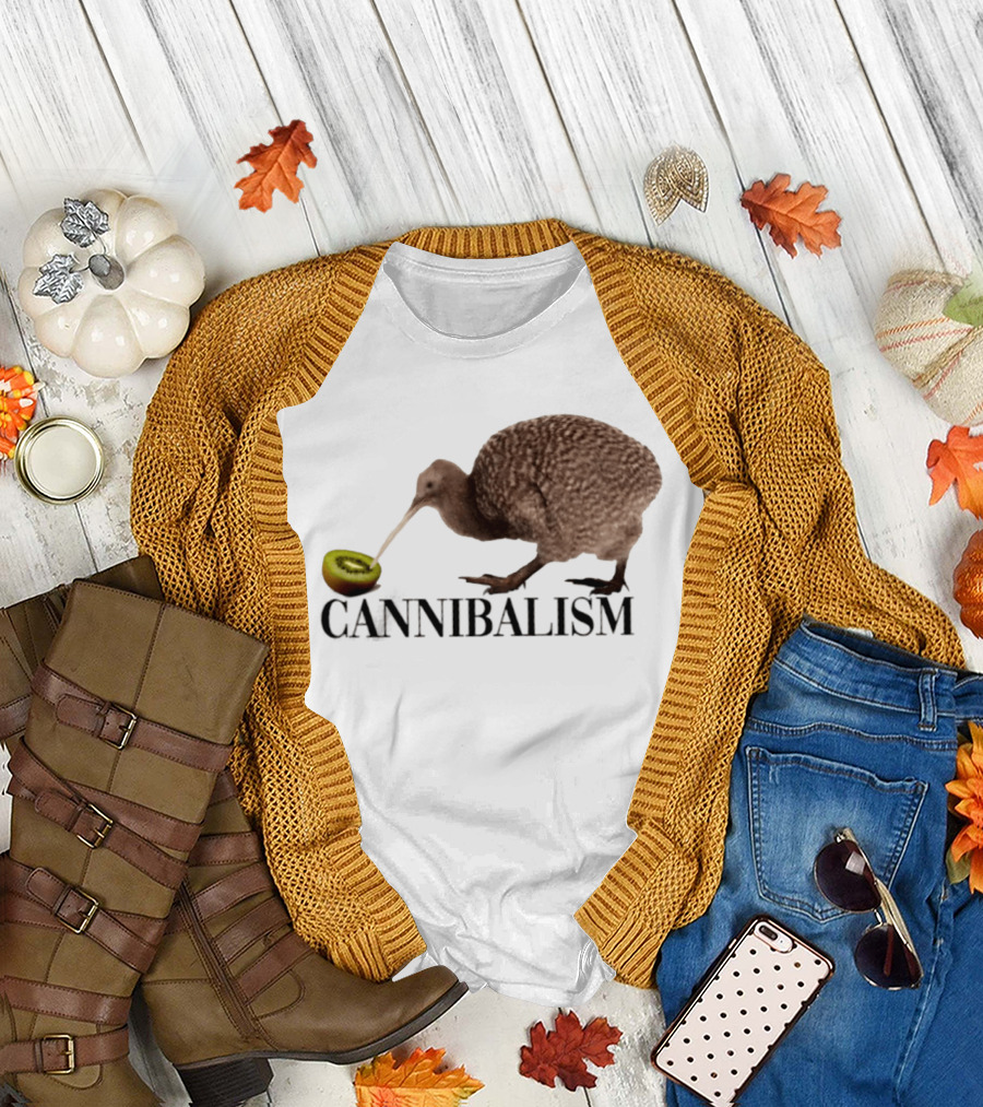 Kiwi Bird Cannibalism With Kiwi Fruit Pun Nature T-Shirt