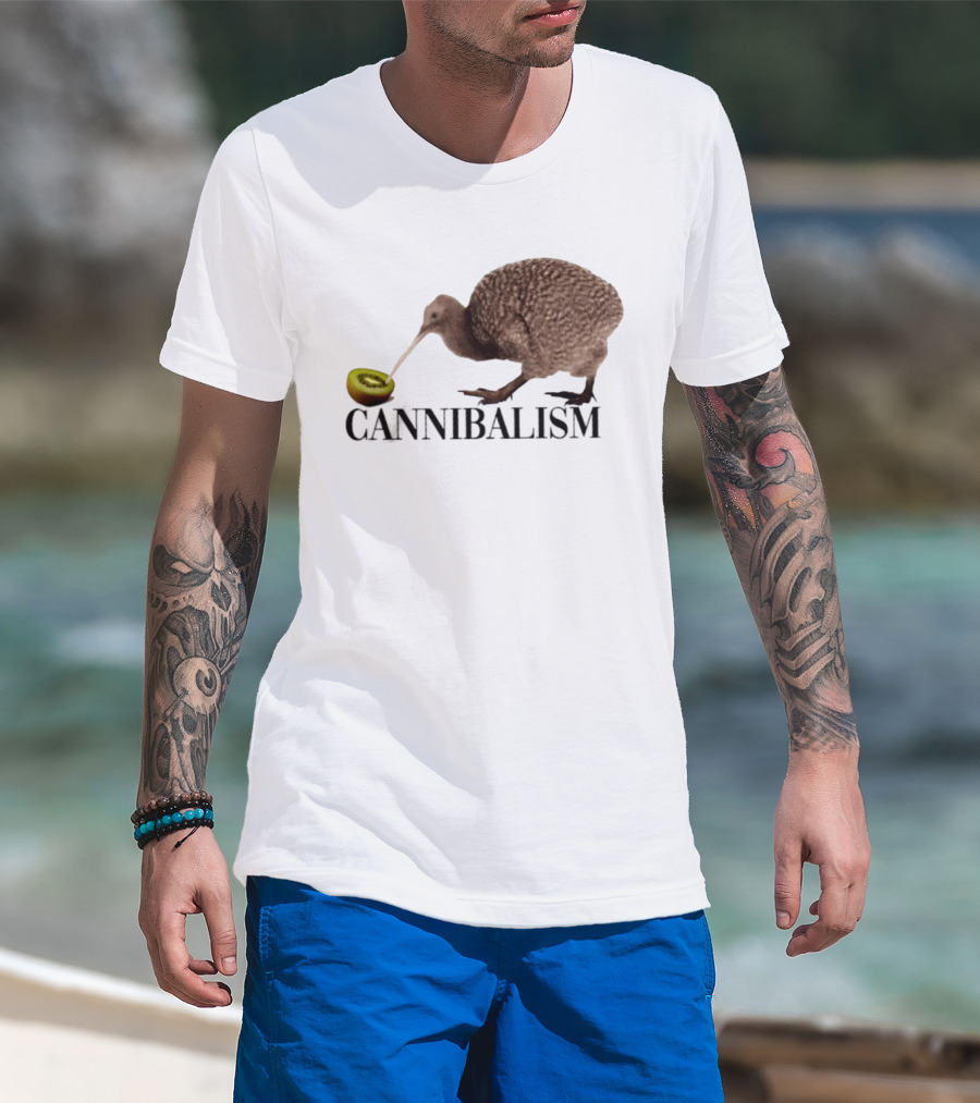Kiwi Bird Cannibalism With Kiwi Fruit Pun Nature T-Shirt