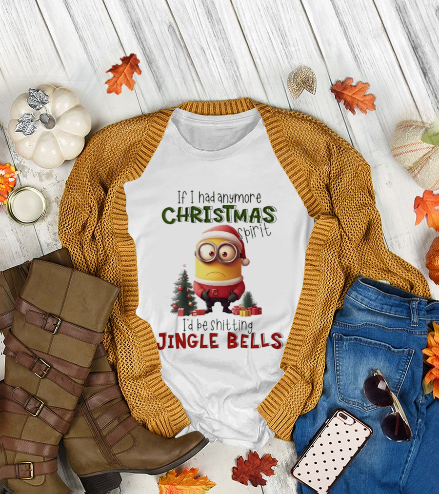 Minions Christmas Spirit Jingle Bells Funny Holiday T-Shirt